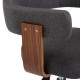 Valgomojo kėdės, 6vnt., pilkos, lenkta mediena ir audinys