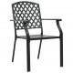 Lauko kėdės, 4vnt., juodos spalvos, plienas, tinklinio dizaino