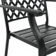 Lauko kėdės, 4vnt., juodos spalvos, plienas, tinklinio dizaino
