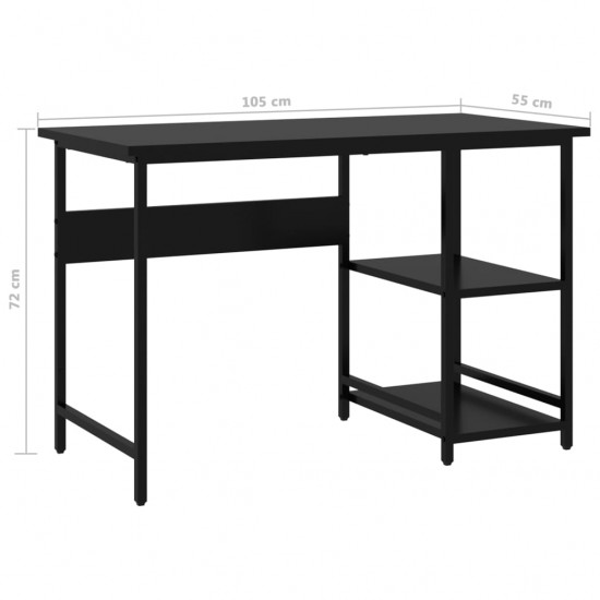 Kompiuterio stalas, juodos spalvos, 105x55x72cm, MDF ir metalas
