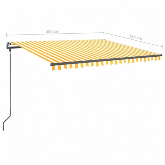 Rankiniu būdu ištraukiama markizė, geltona ir balta, 4x3,5m