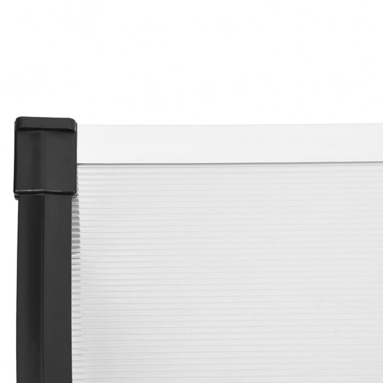 Stogelis durims, juodas ir skaidrus, 152,5x90cm, polikarbonatas