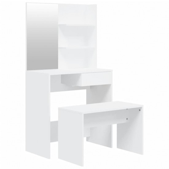 Kosmetinio staliuko komplektas, baltos spalvos, 74,5x40x141cm