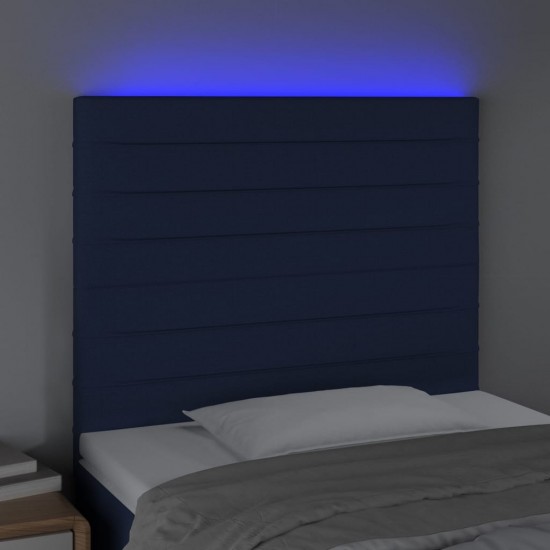 Galvūgalis su LED, mėlynos spalvos, 90x5x118/128cm, audinys