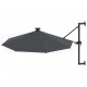 Prie sienos montuojamas skėtis su LED/stulpu, antracito, 300cm