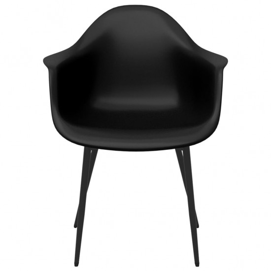 Valgomojo kėdės, 2vnt., juodos spalvos, PP