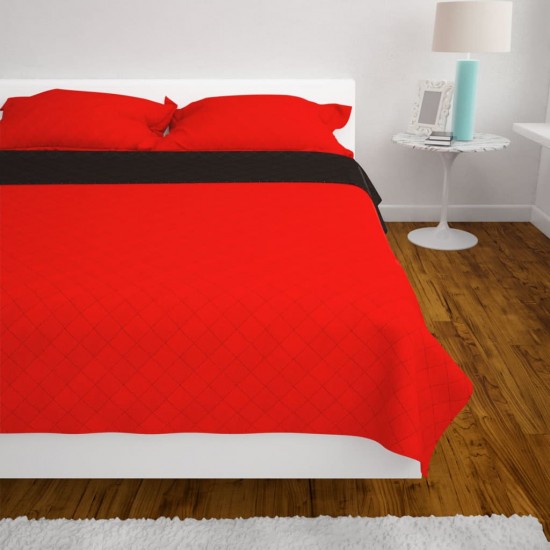 Dvipusė dygsniuota lovatiesė, raudona ir juoda, 170x210 cm