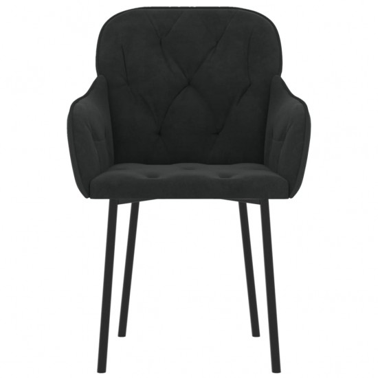Valgomojo kėdės, 2vnt., juodos spalvos, aksomas