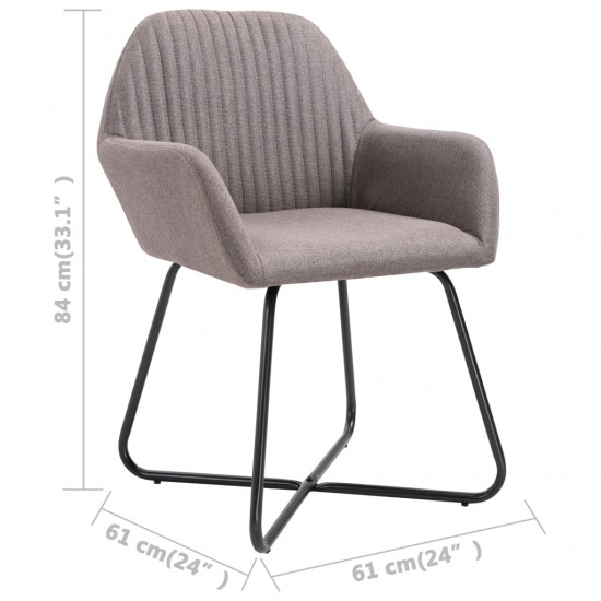 Valgomojo kėdės, 6 vnt., taupe sp., audinys (3x249816)
