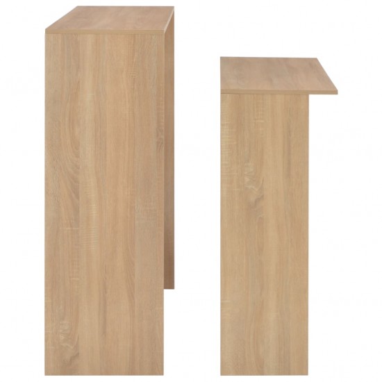 Baro stalas su 2 stalviršiais, ąžuolo sp., 130x40x120cm