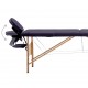 Sulankstomas masažo stalas, violetinės spalvos, mediena, 2 zonų