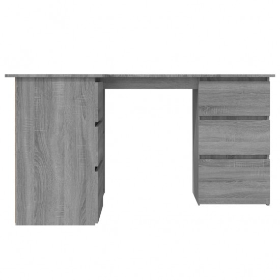 Kampinis rašomasis stalas, pilkas ąžuolo, 145x100x76cm, mediena