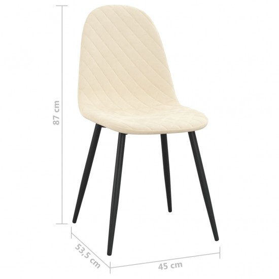 Valgomojo kėdės, 2vnt., kreminės baltos spalvos, aksomas