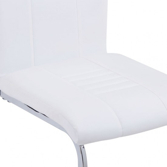 Gembinės valgomojo kėdės, 2vnt., baltos, dirbtinė oda