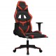 Masažinė žaidimų kėdė su pakoja, juoda ir raudona, dirbtinė oda