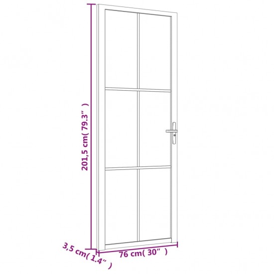 Vidaus durys, baltos, 76x201,5cm, ESG stiklas ir aliuminis