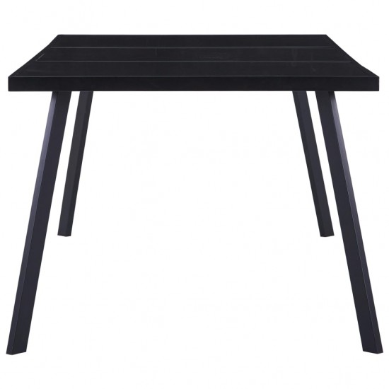 Valgomojo stalas, juodas, 200x100x75cm, grūdintas stiklas