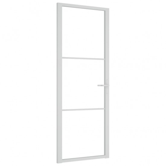 Vidaus durys, baltos, 76x201,5cm, ESG stiklas ir aliuminis