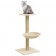 Draskyklė katėms su stovu iš sizalio, kreminės spalvos, 74cm