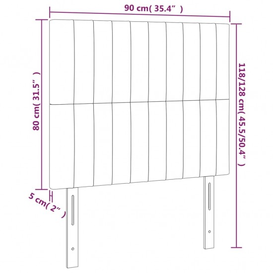 Galvūgalis su LED, mėlynos spalvos, 90x5x118/128cm, audinys