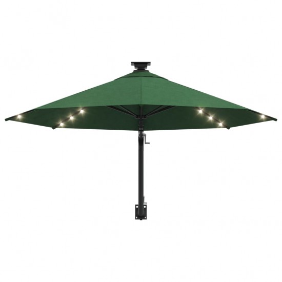 Prie sienos montuojamas skėtis su LED/stulpu, žalias, 300cm