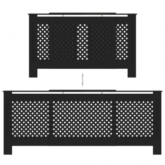 Radiatoriaus uždangalas, juodos spalvos, 205cm, MDF