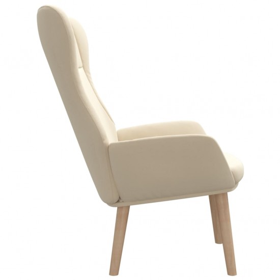 Poilsio kėdė, kreminės spalvos, audinys