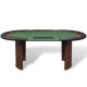 10 žaid. pokerio stalas su dalintojo vieta, žetonų dėže, žalias