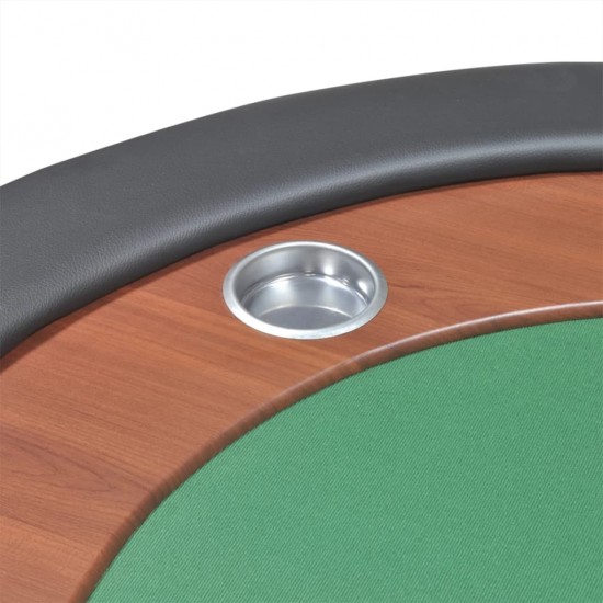 10 žaid. pokerio stalas su dalintojo vieta, žetonų dėže, žalias