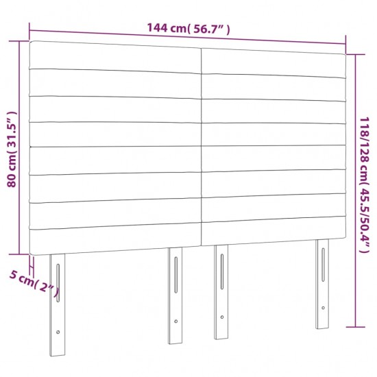 Galvūgalis su LED, mėlynos spalvos, 144x5x118/128cm, audinys