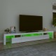 TV spintelė su LED apšvietimu, balta, 260x36,5x40cm, blizgi