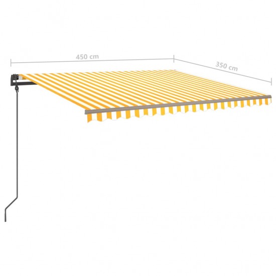 Rankiniu būdu ištraukiama markizė, geltona ir balta, 4,5x3,5m