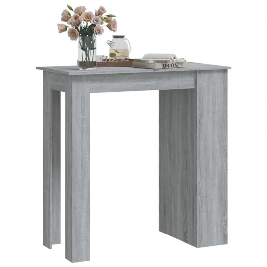 Baro stalas su lentyna, pilkas ąžuolo, 102x50x103,5cm, MDP