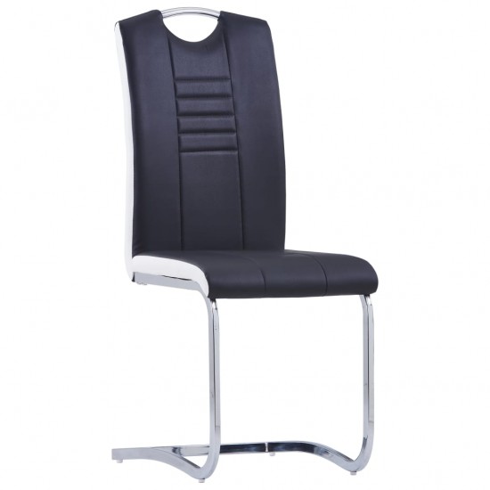 Valgomojo kėdės, 6 vnt., juodos, dirbtinė oda