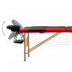 Sulankstomas masažo stalas, juodas ir raudonas, mediena, 2 zonų