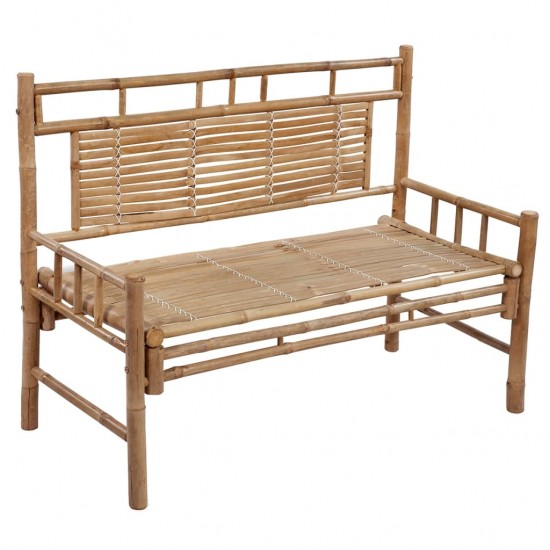 Sodo suoliukas su pagalvėle, 120cm, bambukas (41504+314082)