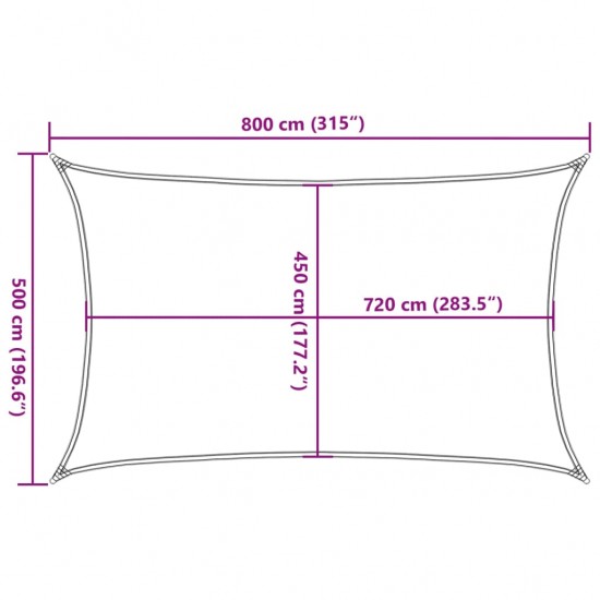 Uždanga nuo saulės, baltos spalvos, 5x8m, HDPE, 160g/m²