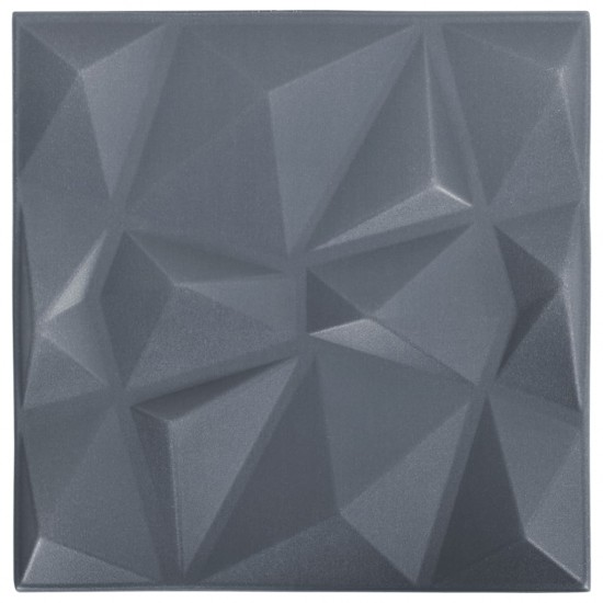 3D sienų plokštės, 48vnt., deimantų pilkos, 50x50cm, 12m²