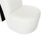 Aukštakulnio formos kėdė, baltos spalvos, dirbtinė oda