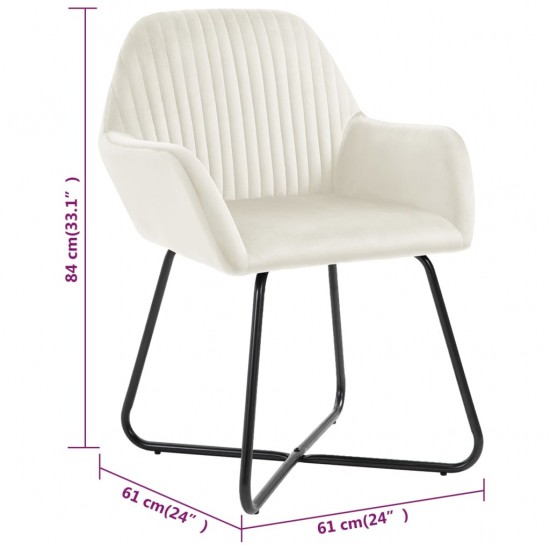 Valgomojo kėdės, 4vnt., kreminės spalvos, aksomas