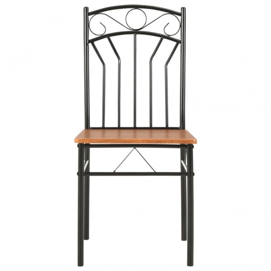 Valgomojo kėdės, 2 vnt., rudos spalvos, MDF