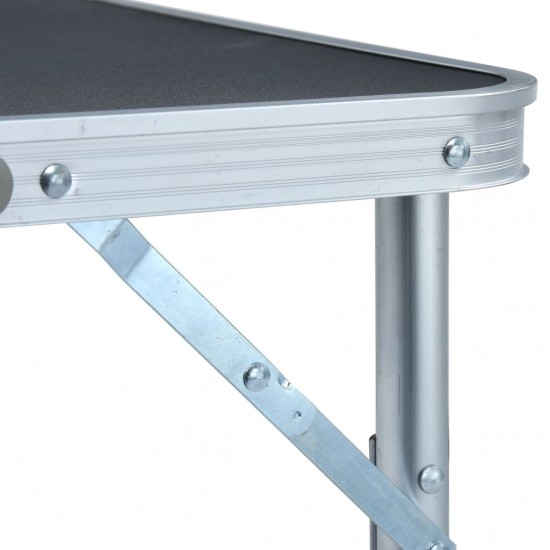 Sulankstomas stovyklavimo stalas, pilkas, 60x45cm, aliuminis