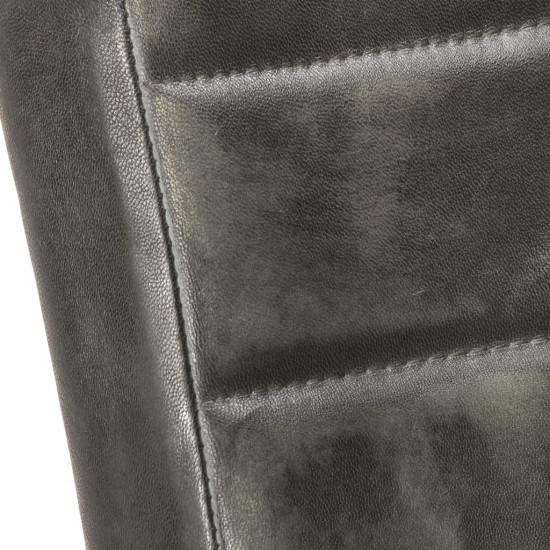 Gembinės valgomojo kėdės, 2vnt., pilkos spalvos, tikra oda