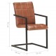 Gembinės valgomojo kėdės, 2vnt., rudos spalvos, tikra oda
