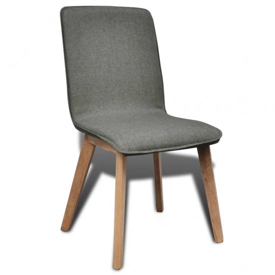 Valgomojo kėdės, 4 vnt., audinys ir ąžuolo medienos masyvas