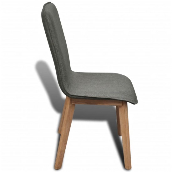 Valgomojo kėdės, 4 vnt., audinys ir ąžuolo medienos masyvas