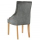 Valgomojo kėdės, 2vnt., sidabrinės, ąžuolo mediena ir aksomas