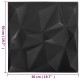 3D sienų plokštės, 12vnt., deimantų juodos, 50x50cm, 3m²