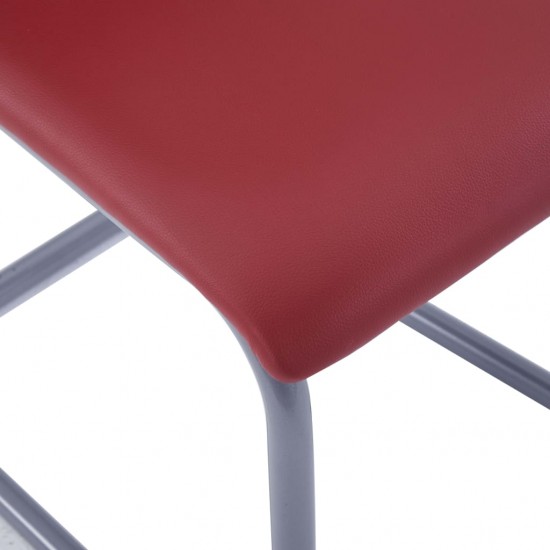 Gembinės valgomojo kėdės, 6vnt., raudonos, dirbtinė oda