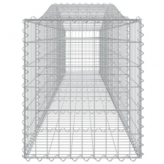 Išlenktas gabiono krepšys, 400x50x60/80 cm, geležis